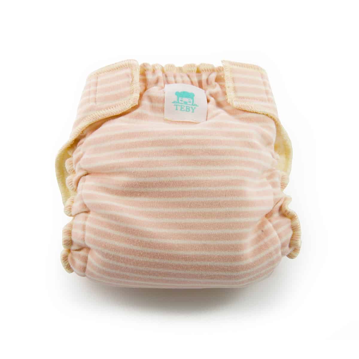 Fitted Diaper - Pink Stripes - Cloth Nappies
